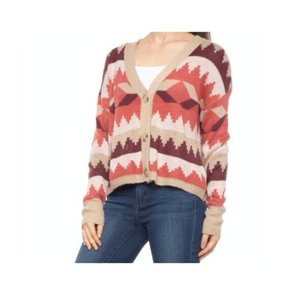 Women's Plus Size 2x Cardigan Sweater C&C California Aztec - Picture 5 of 12